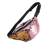 DINHEAROM Shiny Mermaid Sequin Fanny Pack for Adjustable Waist Bag Stylish Crossbody Purse for Sports Travel Daily Use Glitter Accessory for Women