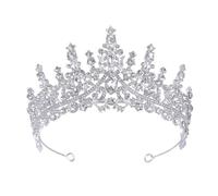 DINHEAROM Silver Rhinestone Wedding Tiara Crown for Women Comfortable Zinc Alloy Hair Accessory with Crystal Glass, Stylish and Delicate Design for Wedding and Performance