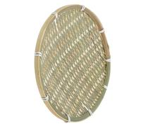 DINHEAROM Simple Woven Basket Fruit Holder and Bread Serving Tray with Light Green Natural Rustic Design, Multi-functional Storage Basket for Decoration and Organising Vegetables and Candies