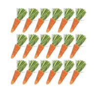 DINHEAROM Small Animals Teething Sticks 18pcs Bunny Chew Carrots in Grass Material for Hamsters to Reduce Furniture Damage and Loneliness