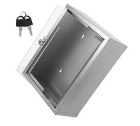 DINHEAROM Small Lockable Box Stainless Steel Metal Wall Mounted Suggestion Box with Enhanced Security Silver 10.6x8.27 Inch for Office Events Feedback and Confidential Documents