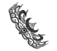 DINHEAROM Sparkling Lunar and Celestial Crown for Women Lightweight Metal Rhinestone Tiaras and Crowns with Unique Aesthetic Comfortable Wedding Headband for Stage Performance and Cosplay