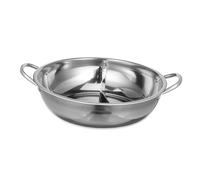 DINHEAROM Stainless Steel Hot Pot with Divider and Double Handles Kitchenware Soup Pot for Home Cooking Polished Surface for Easy Cleaning Anti-Scald Non-Slip Design for Family Gatherings