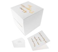 DINHEAROM Suggestion Box with Cards 30 Name Cards White Paper Material Elegant Design Easy Installation Efficient Communication Tool for Office and Community Use