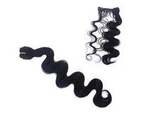 DINHEAROM Synthetic Black Body Wave Hair Extensions No Shedding Can be Styled Natural Wavy Hair Bundles Suitable for Daily Use and Special Occasions