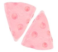 DINHEAROM Teeth Grinding Stones Gypsum with Calcium 2pcs Cheese Shape Wear Resistant Hamster Chewing for Healthy Molar Maintenance for Small Animals and Guinea Pigs