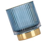 DINHEAROM Thickened Glass Pencil Holder with Gold Edge, Multi-function Pen Organizer Protecting Pen Points, Unique Delicate Design, Suitable for Hotel and Simple Storage Solution