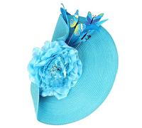 DINHEAROM Top Hat Headwear Fascinator for Women Tea Party Wedding Guest Banquet Headdress Straw Material Elegant Hair Accessories
