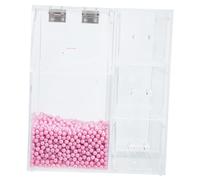 DINHEAROM Transparent Makeup Brush Holder with Cover Multi-function Cosmetic Storage Organizer with Pearl Decoration Dustproof Makeup Supplies Holder for Vanity Countertop