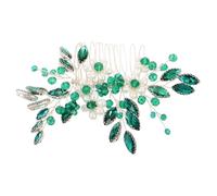 DINHEAROM Vintage Bridal Comb Alloy Leaf Design Rhinestone Crystal Hair Accessories Wedding Bride Hairpiece for Women