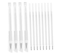 DINHEAROM Water-resistant Eyebrow Embroidered Pen White Plastic Fine Point Markers Long Serving Life Not Easy to Deform Professional Salon Using