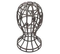 DINHEAROM Wig Stand Plastic Head-Shaped Display Rack Hollow Out Hat Holder - Countertop Organizer for Long Short Hair Baseball Cap Beanie Salon Multiple Wigs