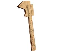 DINHEAROM Wood Dual Scale Caliper Ruler with Inches and Metric Units, Robust Wooden Measuring Tool for Boys and, for School and Art Projects
