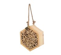 DINHEAROM Wooden Bee House for Garden Handmade Outdoor Insect House Wooden Bee Hotel Natural Wood Material for Butterflies for Garden Decoration and Wildlife