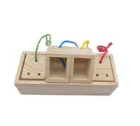 DINHEAROM Wooden Parrot Toy Box Wear-resistant Pet Training Chewing Foraging Feeder Suitable for Pet Birds