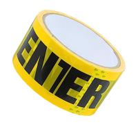DINHEAROM Yellow Black Letter Self Adhesive Safety Tape for Walls Floors Pipes Industrial Strength Warning Stripes Weather Resistant Caution Barrier for Construction and Hazardous Areas