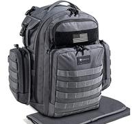 Dinictis Dad Diaper Bag, Mens Diaper Bag Backpack with Diaper Changing Mat, Military Diaper Backpack, Dark Grey, Daypack Backpacks