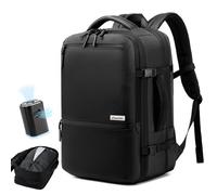 Dinictis Vacuum Seal Backpack,Expandable Backpack with Vacuum Compression fits 17 inch Laptop, Black, Extra pump, Travel Backpacks