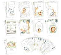 Dinifee 46 Pcs NICU Milestone Cards Preemie Milestone Cards Neutral Gender 46 Unique Designs NICU Baby Calendar for Preemie Baby Boy Girl