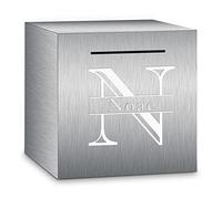 Dinikally Personalised Engraved Stainless Steel Piggy Bank Custom Money Bank with Name (5.9 inches)