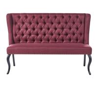 Dining Bench 2 Seater TORSBY Fabric Dark Red