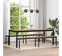 Dining bench 200cm Artisan oak engineered wood top metal legs modern minimalist