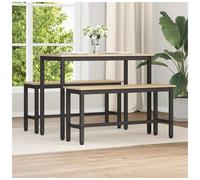 Dining Bench 2pcs Sonoma Oak 100x32.5cm Engineered Wood Steel Seat 48.5cm x2 Set