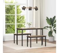 Dining Bench Artisan Oak 80x35x45cm Engineered Wood Top Metal Legs Modern Slim
