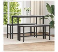 Dining Bench Grey Sonoma Engineered Wood & Steel 100x32.5x48.5 cm Adjustable x2