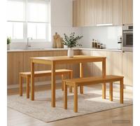 Dining Bench Natural 95x32x45cm Solid Oak Wood 2-Seater Modern Design Minimalist