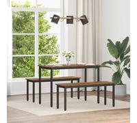 Dining Bench Old Wood 110x35x45cm Engineered Wood Top Metal Square Legs Seating