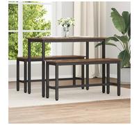 Dining Bench Smoked Oak 100 x 32.5 cm Engineered Wood & Steel Adjustable H48.5cm