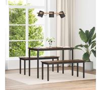 Dining Bench Smoked Oak 110x35x45cm Engineered Wood Metal Legs Modern Urban Seat