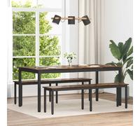 Dining Bench Smoked Oak 160x35x45 cm Engineered Wood Metal Legs Modern Sturdy XL