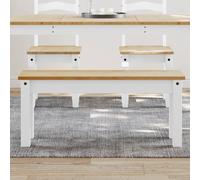 Dining Bench Solid Pinewood White 105x30x45 cm Honey Finish for Home