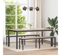 Dining Bench Sonoma Oak 160x35x45cm Engineered Wood Top Metal Legs Modern Sturdy