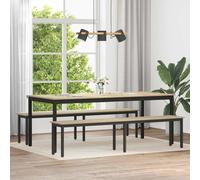 Dining Bench Sonoma Oak 200x35x45cm Engineered Wood Metal Legs Sturdy Seats 2XL