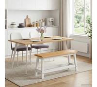 VidaXL Dining Bench EKAI Solid Pine Wood Industrial Style Live Edge Seating vid