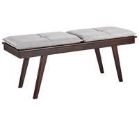 Upholstered Bench EXTON Fabric Dark Brown/ Grey