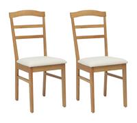 Dining Chair 2 pcs Solid Rubber Wood Vintage Chairs Seating Retro Room vidaXL