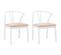 Dining Chair 2 pcs Solid Rubber Wood Vintage Indoor Seating Rubberwood vidaXL