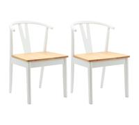 Dining Chair 2 pcs Solid Rubber Wood Vintage Rubberwood Home Seating vidaXL