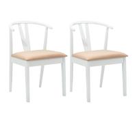 Dining Chair 2 pcs Solid Rubber Wood Vintage Rubberwood Home Seating vidaXL