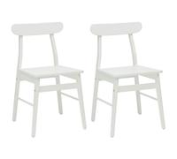 Dining Chair White Solid Rubber Wood 43x44.5x77 cm Elegant Vintage Lacquered