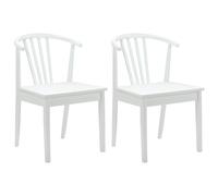 vidaXL Dining Chair 2 pcs White Solid Rubberwood