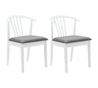 vidaXL Set of 2 Light Brown Rubberwood Vintage Dining Chairs - Wilko
