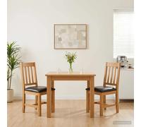 Dining Chair 2pc Solid Oak Black 45x53x92cm Foam Padded Modern Sl ining Set
