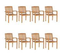 Dining Chair 2pcs Natural Teak Solid Wood 60x57.5x90cm Stackable Outdoor Patios
