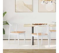 Dining Chair 2 pcs Solid Rubberwood Vintage Indoor Home Seating Kitchen vidaXL