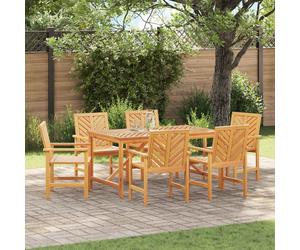 Dining Chair 6 pcs Natural 62.5 x 59 x 89 cm Solid Acacia Wood